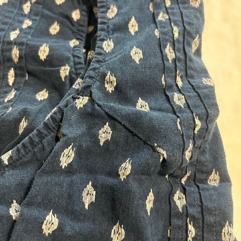 J.Jill Navy Ikat Linen Blend Sleeveless Pintuck Tunic Dress XXL - Picture 10 of 10